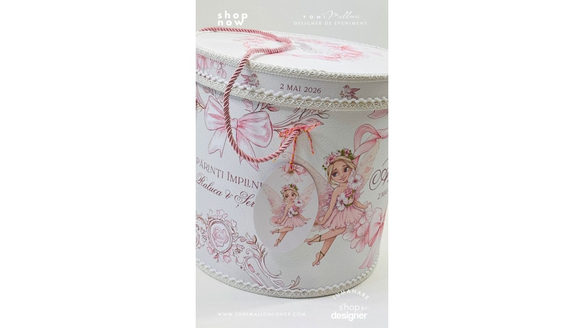 Trusou de Botez Bow Fairy Garden Personalizat pentru Fetițe 11